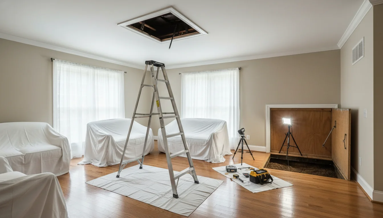 Clean Georgia home prepared for professional mold inspection