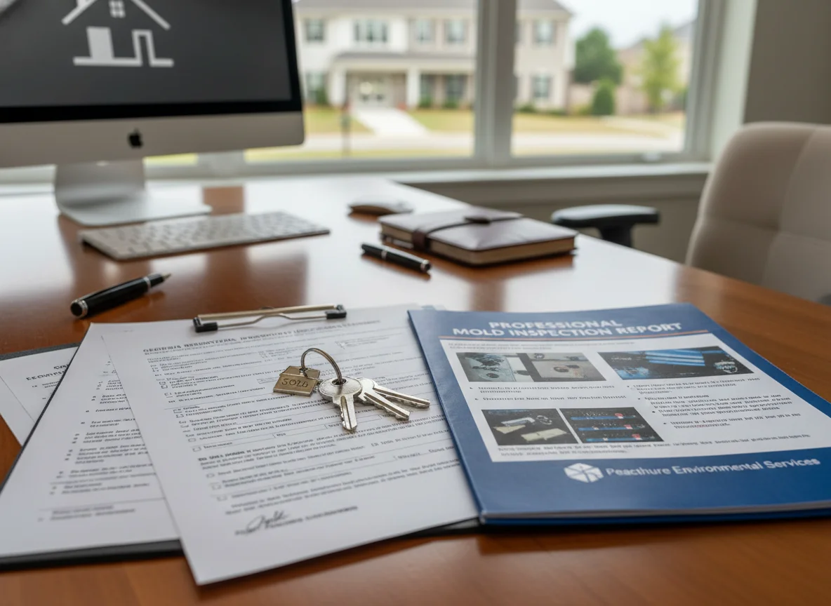 Real estate disclosure documents with mold inspection report
