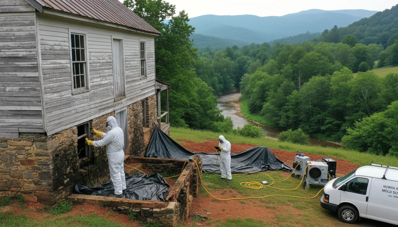 Professional inspecting a farmhouse in Clermont, GA
