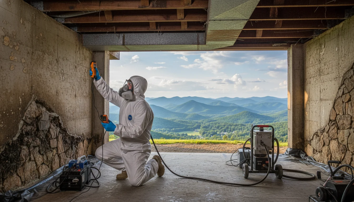 Professional inspecting a mountain foothill home in Murrayville, GA