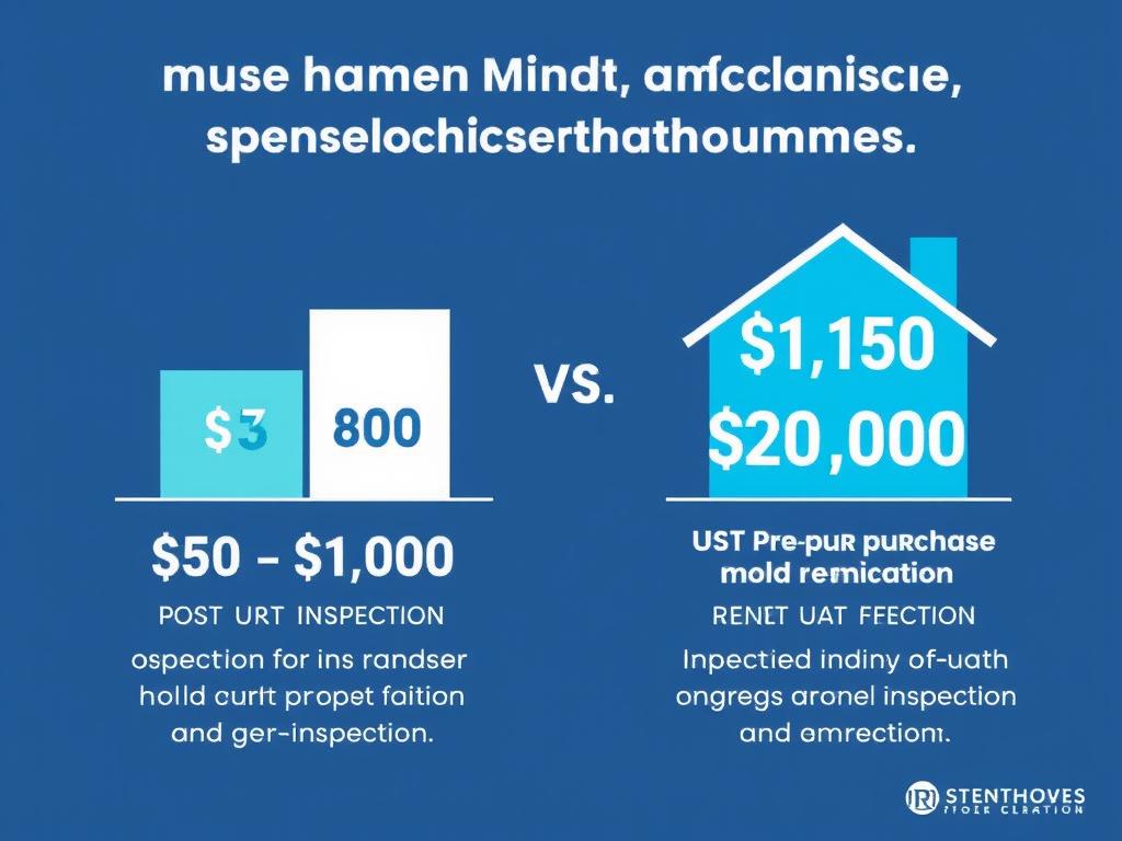 Cost comparison chart for pre-purchase mold inspection for homeowners versus remediation Cost comparison chart for pre-purchase mold inspection for homeowners versus remediation