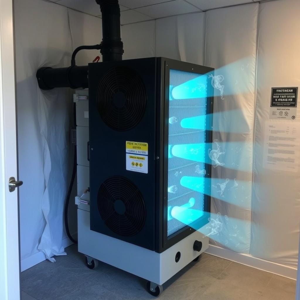 HEPA air filtration during office mold remediation HEPA air filtration during office mold remediation