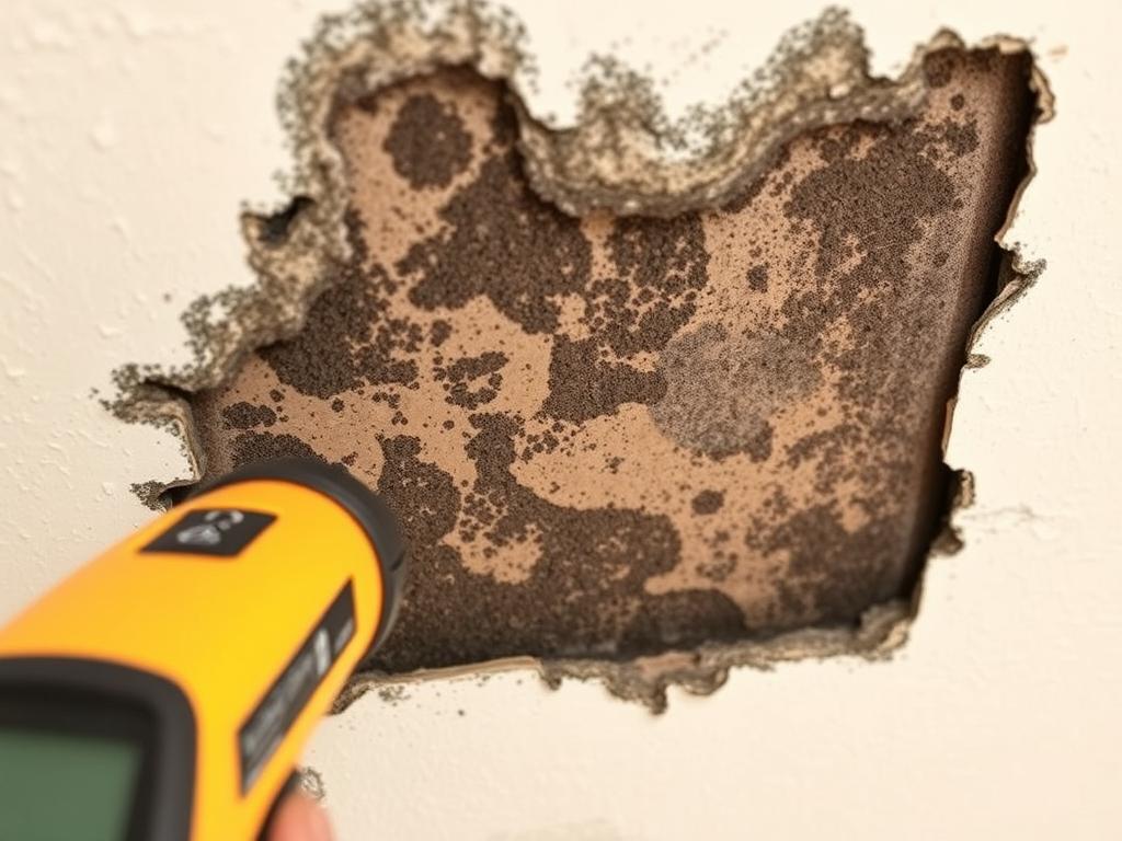 Hidden mold behind walls discovered during a pre-purchase mold inspection for homeowners Hidden mold behind walls discovered during a pre-purchase mold inspection for homeowners