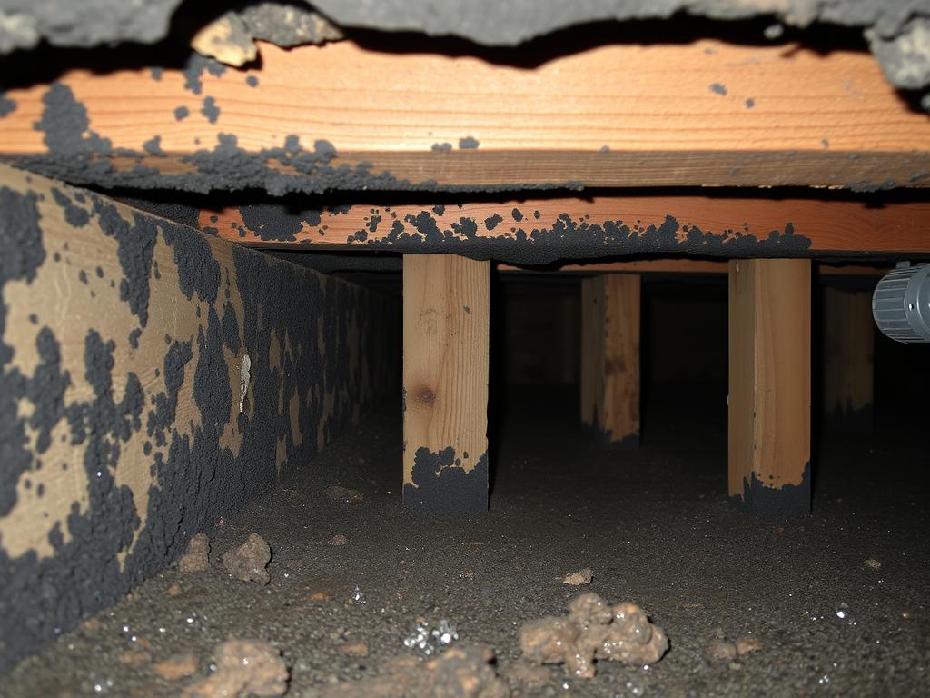 Signs of crawl space mold requiring encapsulation Signs of crawl space mold requiring encapsulation