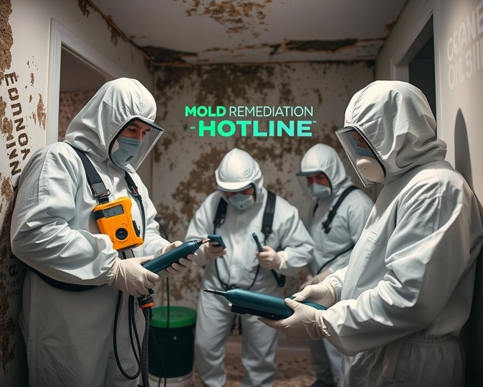 Mold remediation experts in action.