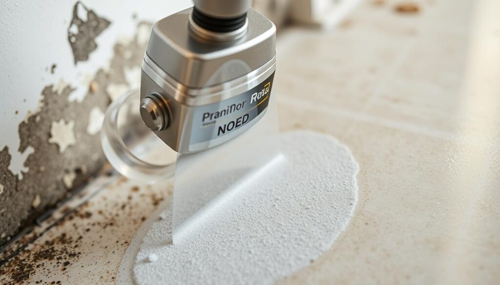 Nanotechnology-based antimicrobial coating being applied to prevent future mold growth