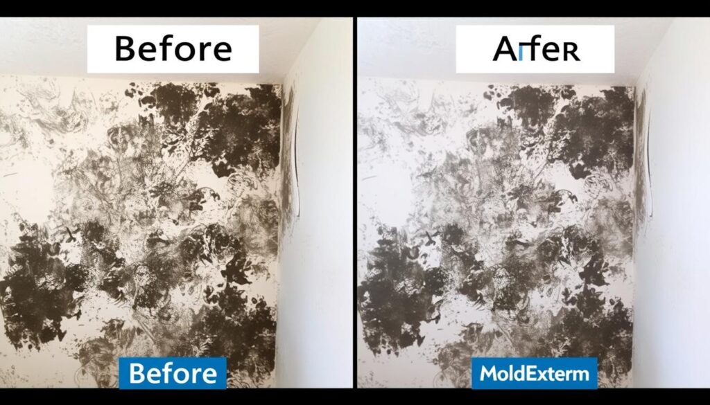 Before and after comparison of mold remediation using MoldExterm process Before and after comparison of mold remediation using MoldExterm process