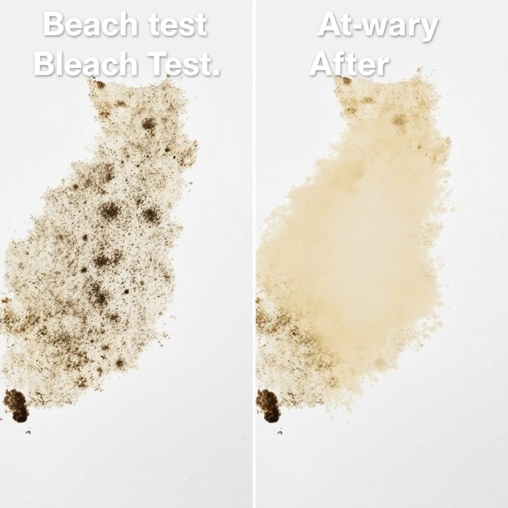 Before and after of bleach test on suspected mold Before and after of bleach test on suspected mold