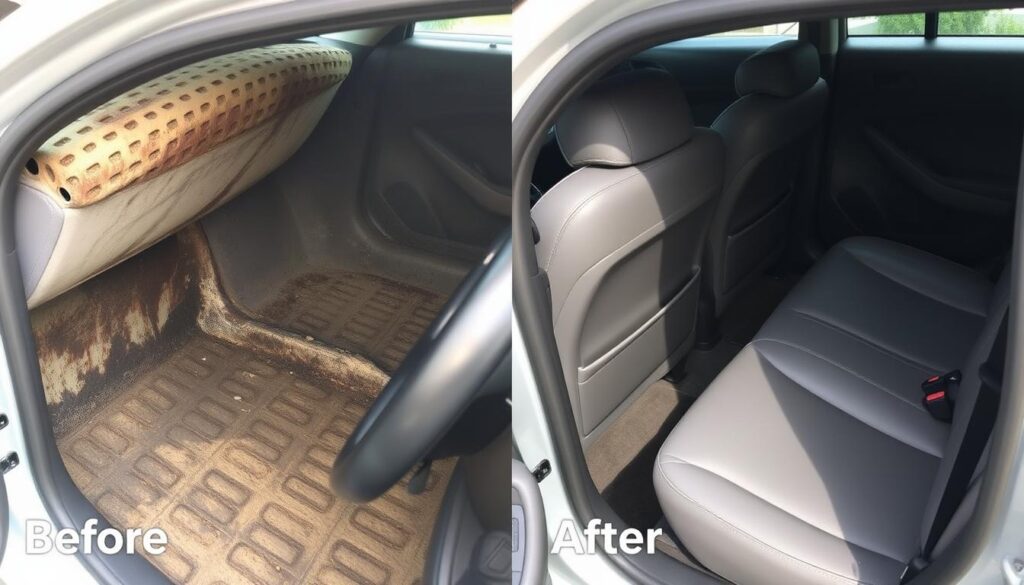 Before and after results from professional car mold removal experts