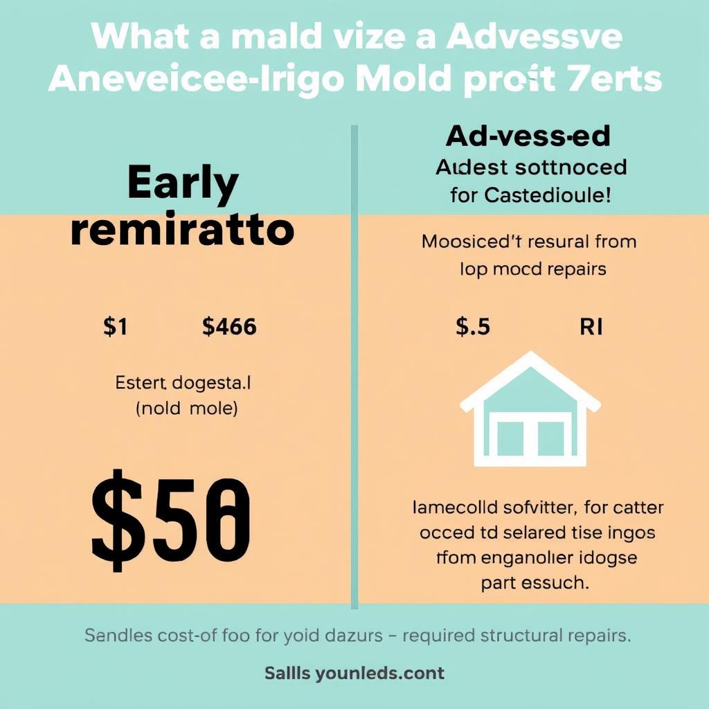 Cost savings comparison chart for early vs. late mold remediation Cost savings comparison chart for early vs. late mold remediation