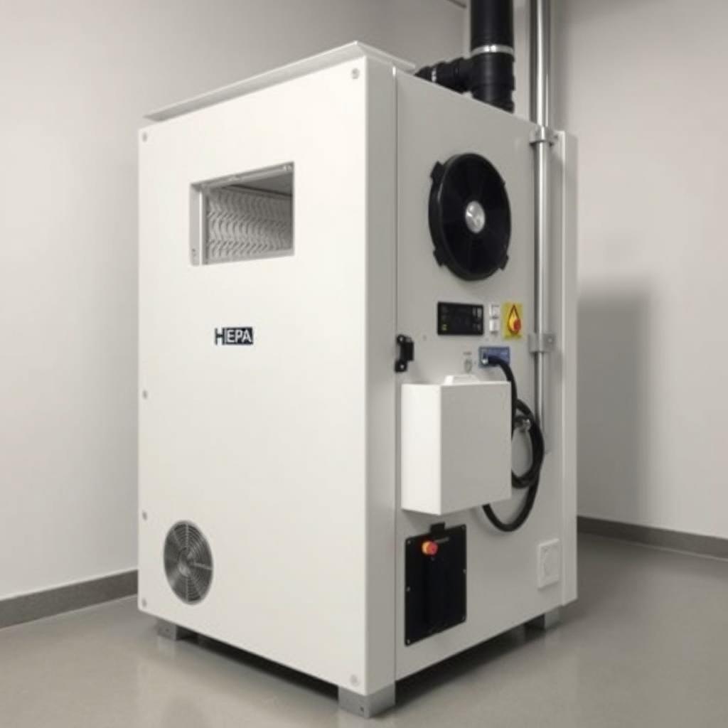 HEPA air scrubber used in Level 2 mold remediation