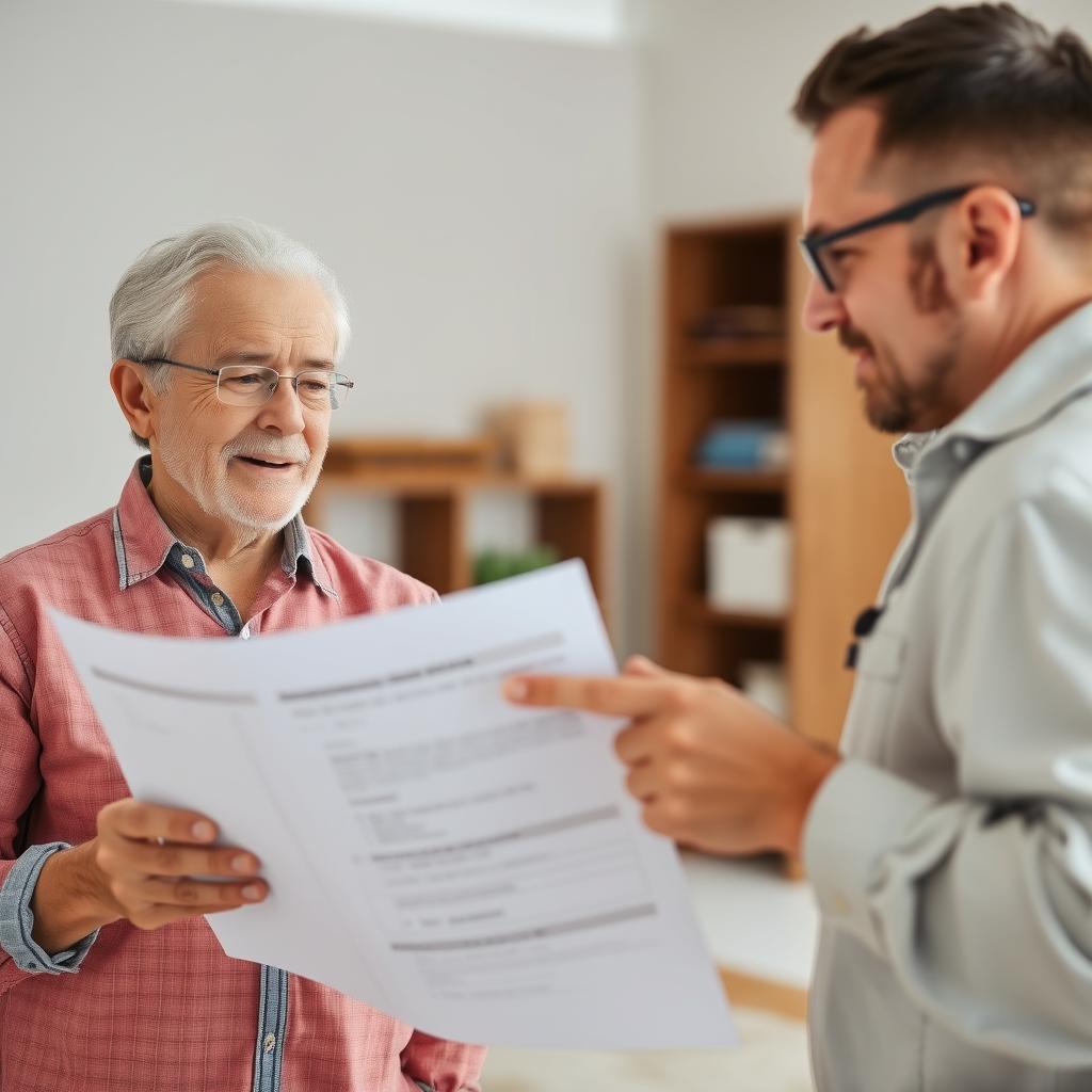 Homeowner receiving peace of mind from free mold testing results Homeowner receiving peace of mind from free mold testing results