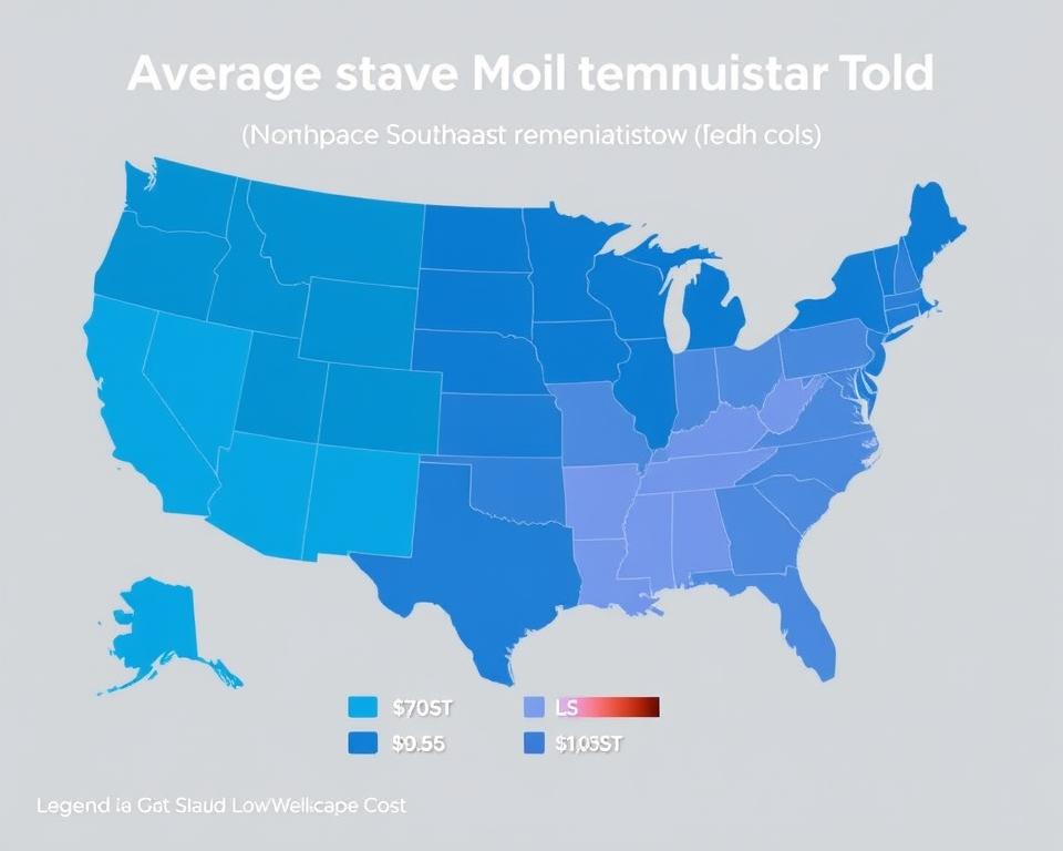 Map of the United States showing regional crawlspace mold remediation cost variations