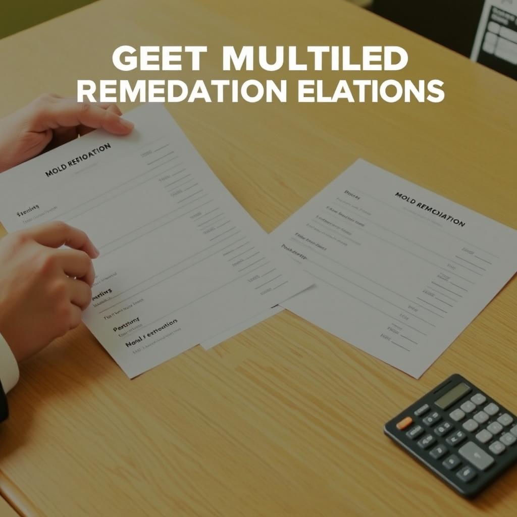 Person comparing quotes to find the best mold remediation cost