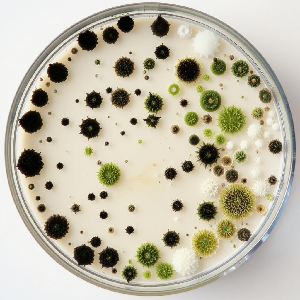 Petri dish with mold growth from home testing Petri dish with mold growth from home testing