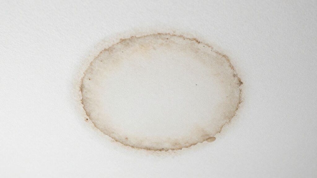 Ceiling stain indicating potential water damage or mold.