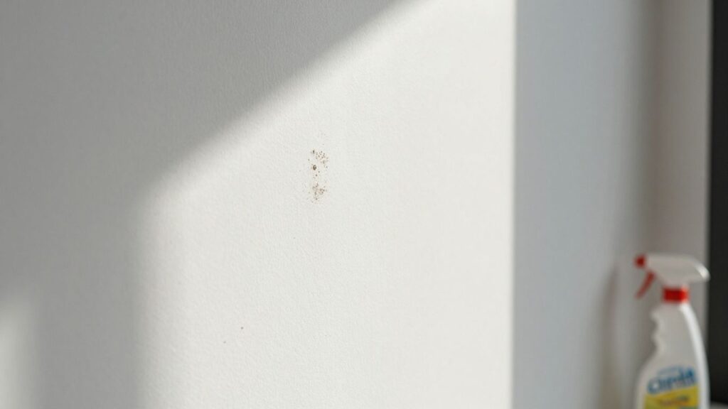 Clean white wall, free of mold, with sunlight.