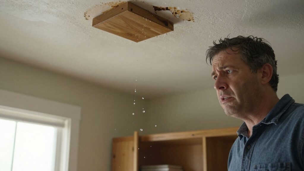 Water damage in a house, homeowner concerned.